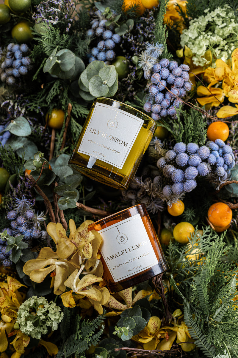 Amalfi Lemon Diffuser & Jar Candle | Scented Natural | Set of 2