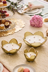 Eternal Bloom - Flower Bowl Candle | Green | Zen Garden | Set of 3