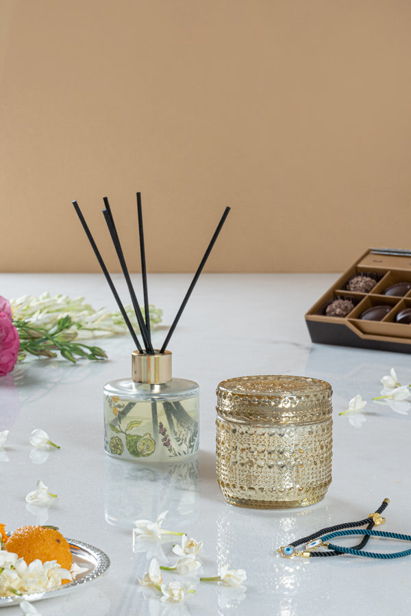 Diffuser & Trinket Jar candle set | Venetian Bergamot | Scented Candle