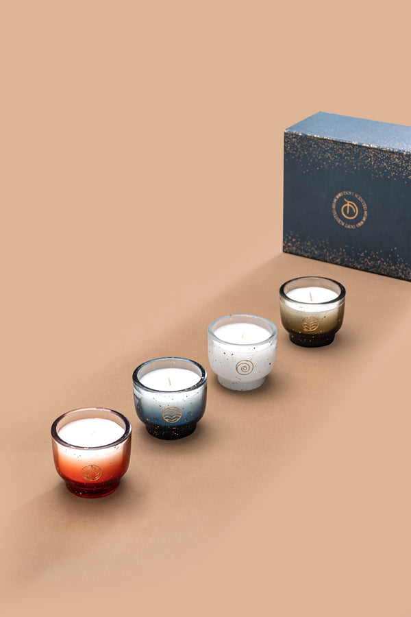 Elements Footed Votive Set of 4 | Scented Candles