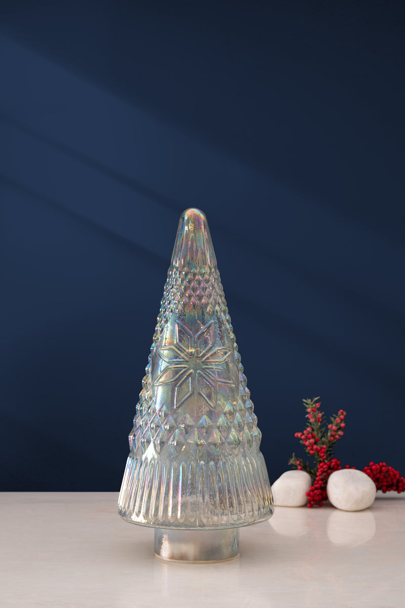 Frosted Cut Glass LED Christmas Tree