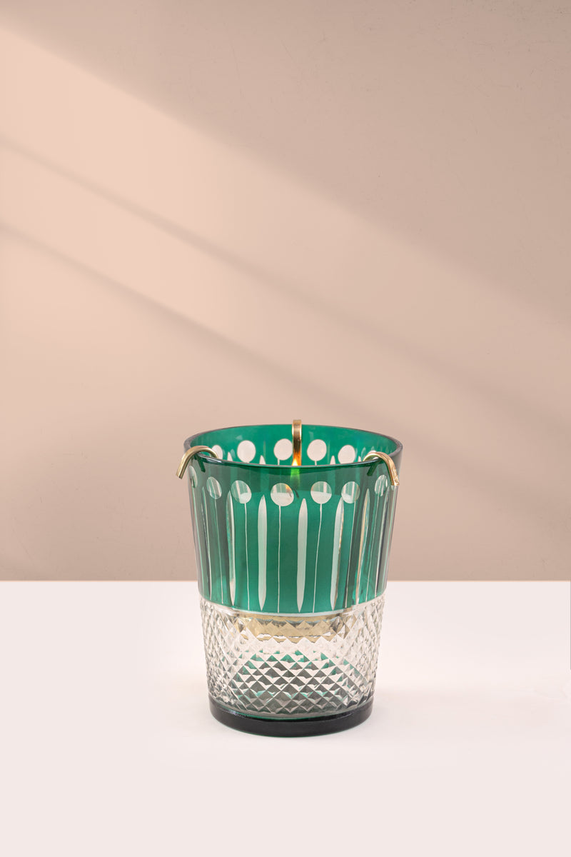 Royal - Hurricane Candle | Green | White Amber & Tonka