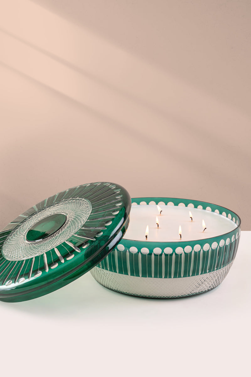 Royal - Lid Bowl Candle | Green | White Amber & Tonka