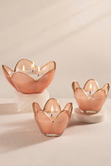 Eternal Bloom - Flower Bowl Candle | Pink | English Rose | Set of 3