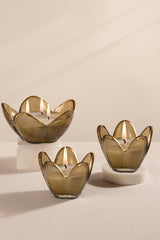 Eternal Bloom - Flower Bowl Candle | Green | Zen Garden | Set of 3