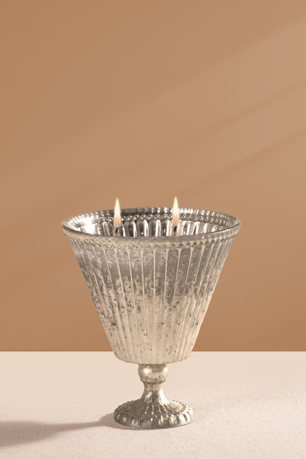 Heritage Heirloom - Footed Candle (M) | Silver | Whispering Jasmine