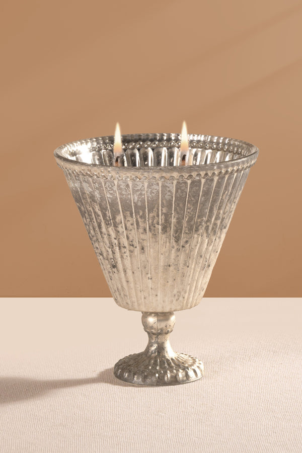 Heritage Heirloom - Footed Candle (M) | Silver | Whispering Jasmine