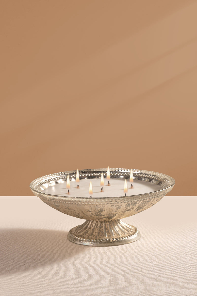 antique silver heirloom candle