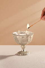 Heritage Heirloom - Footed Candle (S) | Silver | Whispering Jasmine