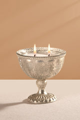 Heritage Heirloom -  Footed Candle Set | Silver | Whispering Jasmine | Set of 4