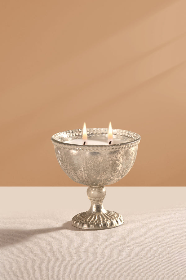 Heritage Heirloom - Footed Candle | Silver | Whispering Jasmine