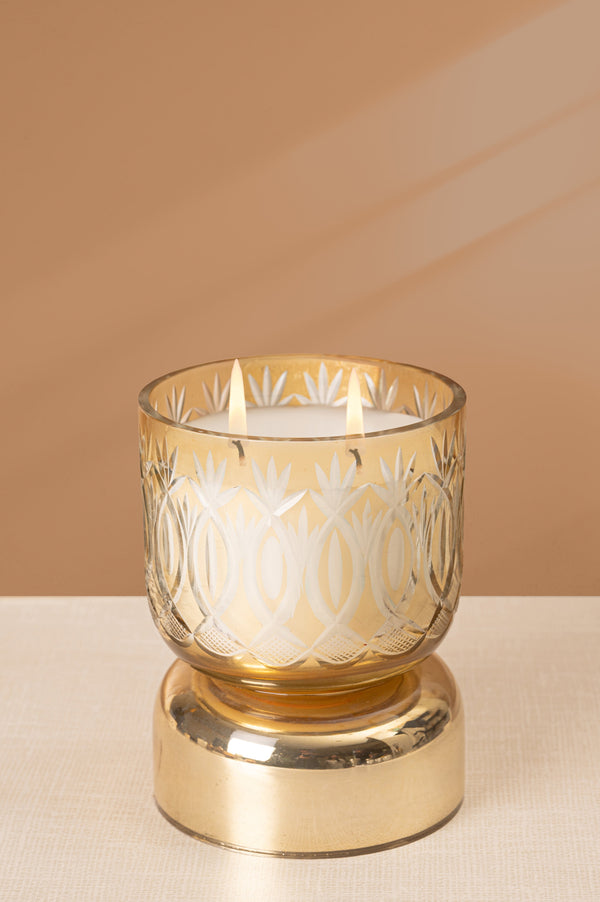 royal golden candle with cutting - luxury candle