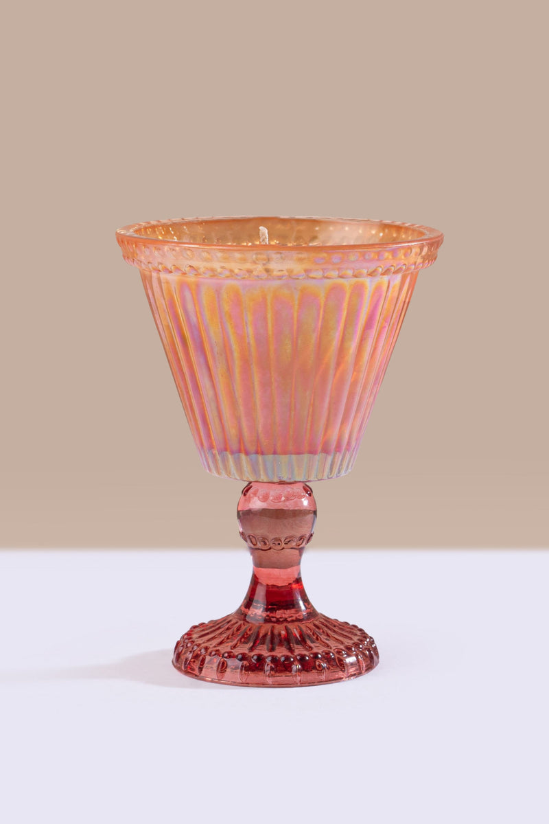 Decorative glass with a ribbed design on a beige background