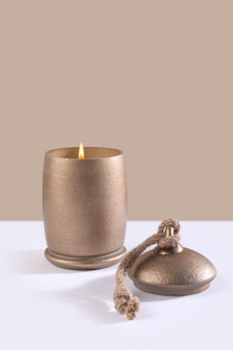golden metal candle gift set