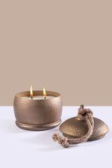 golden metal candle gift set