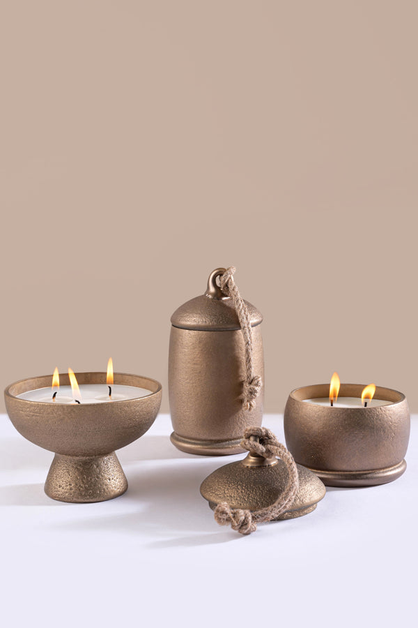Golden Hour - Candle Set | Gold | Amber Royale | Set of 3