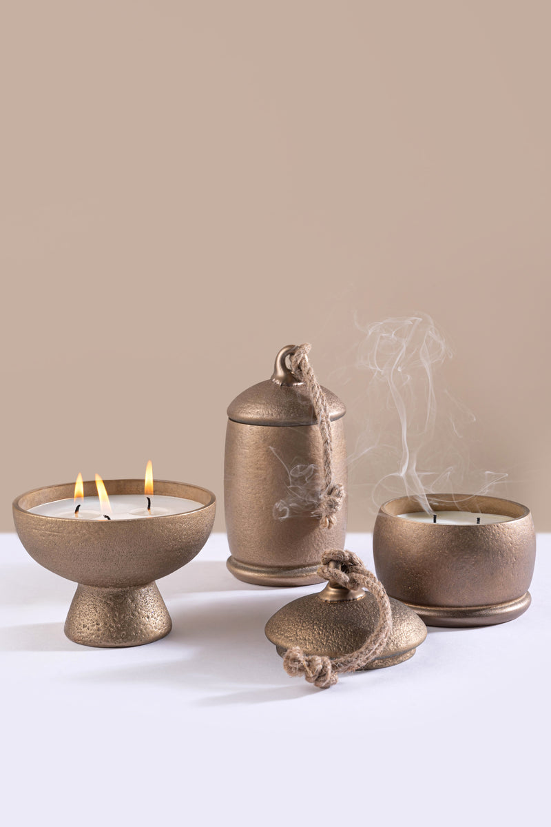 Golden Hour - Candle Set | Gold | Amber Royale | Set of 3