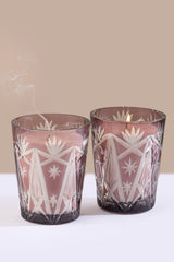 pink color jar candles set of 2 