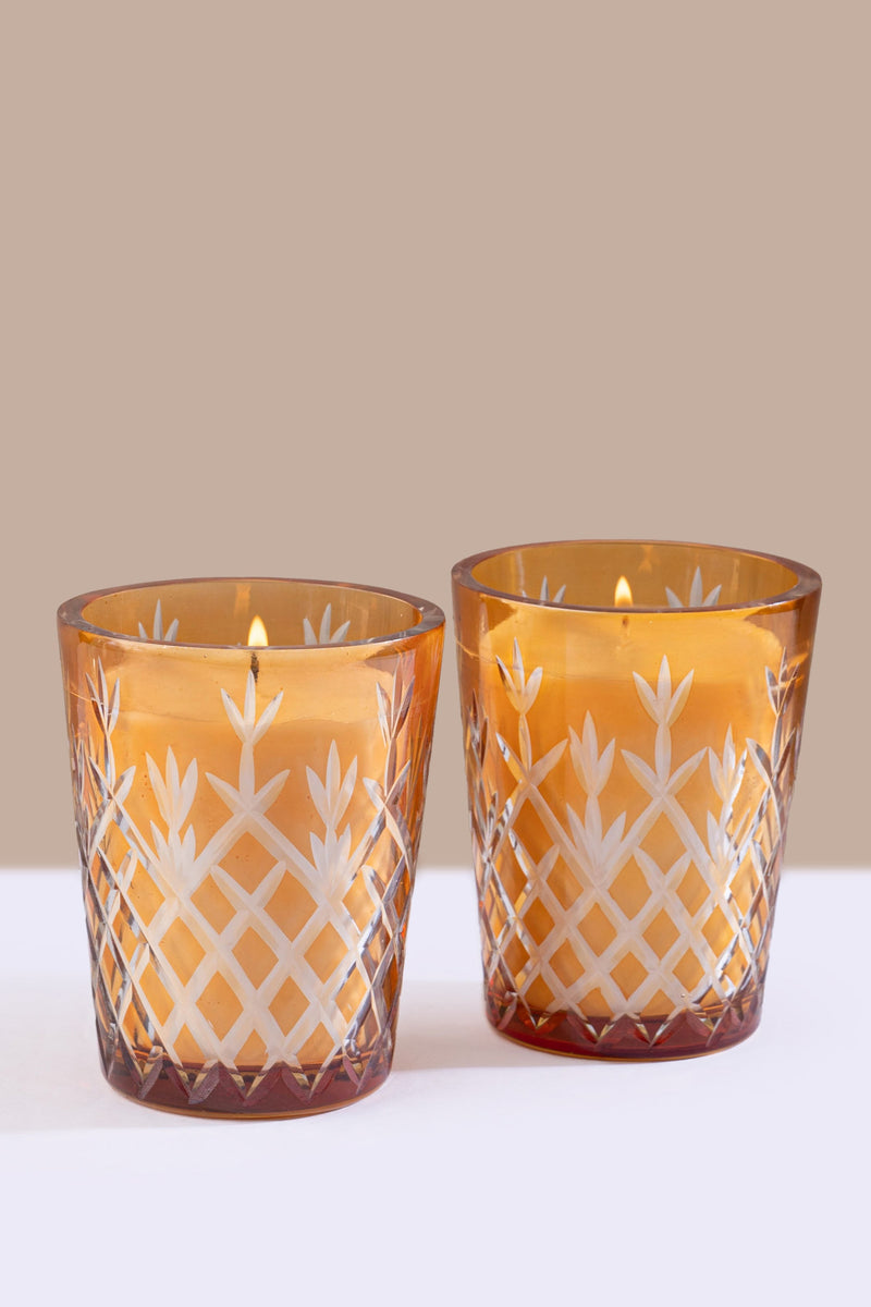 yellow jar candles - set of 2 - luxury gifting