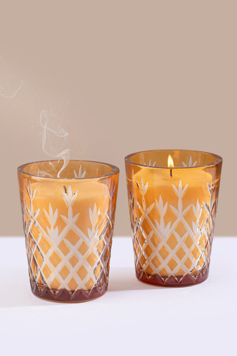 yellow jar candles - set of 2 - luxury gifting