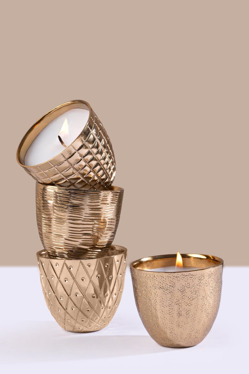 golden metal votives for gifting
