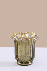Jewel Bloom - Flower Candle | Green | Golden Pine