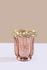 Jewel Bloom - Flower Candle | Rose Gold | Golden Pine