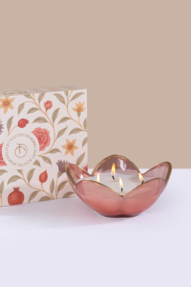 Eternal Bloom - Flower Bowl Candle | Pink | English Rose