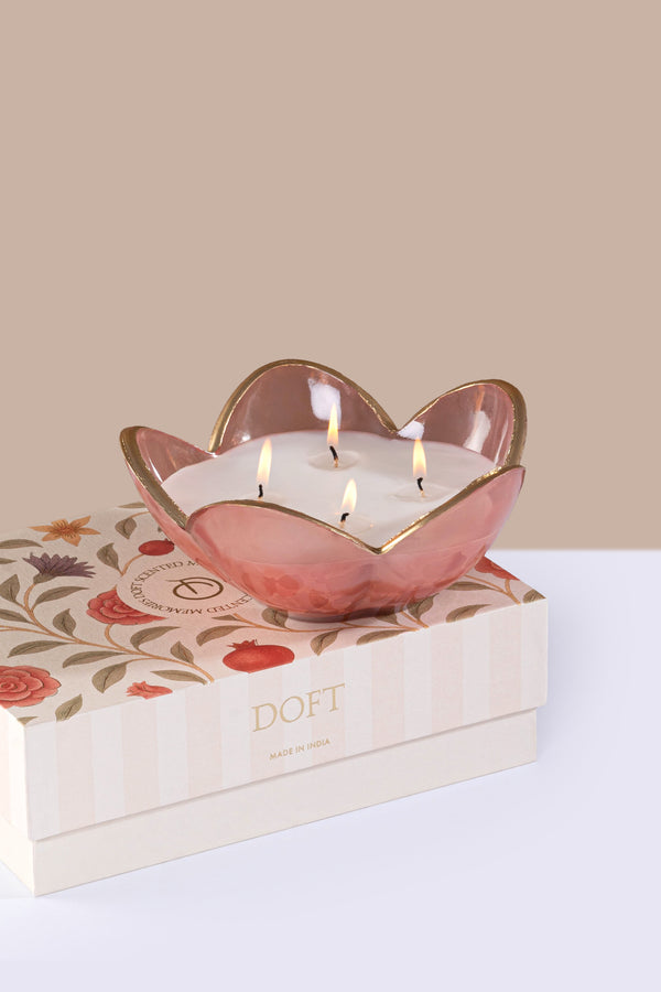 Eternal Bloom - Flower Bowl Candle | Pink | English Rose