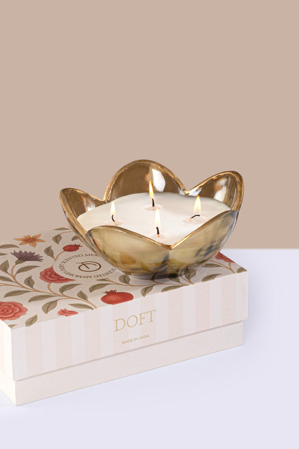 Eternal Bloom - Flower Bowl Candle | Green | Zen Garden