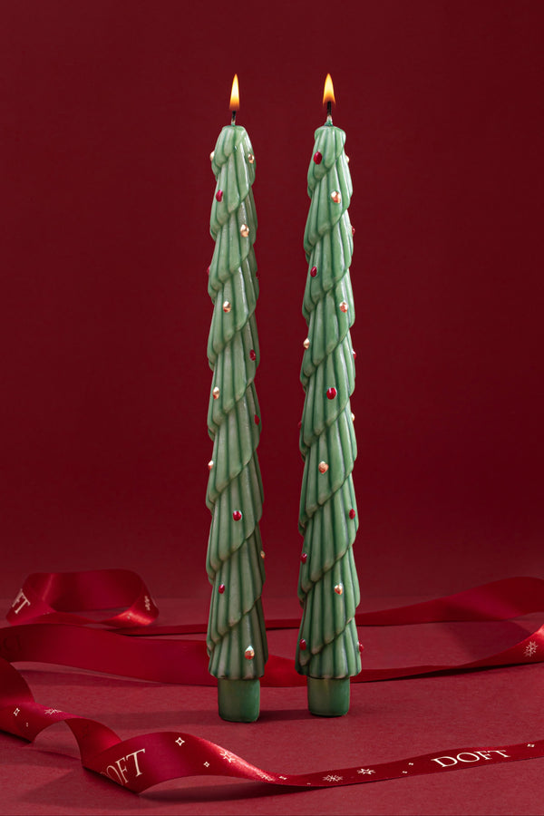 Nordic Trees Duo - Taper Candles | Set Of 2