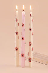 3D Blossom Trio - Taper Candles | Set of 3