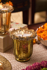 Jewel Bloom - Flower Candle | Green | Golden Pine