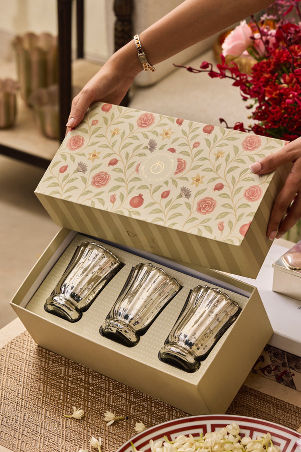 Silver Blossom - Gift Set | Silver | Santal Blush | Set of 3