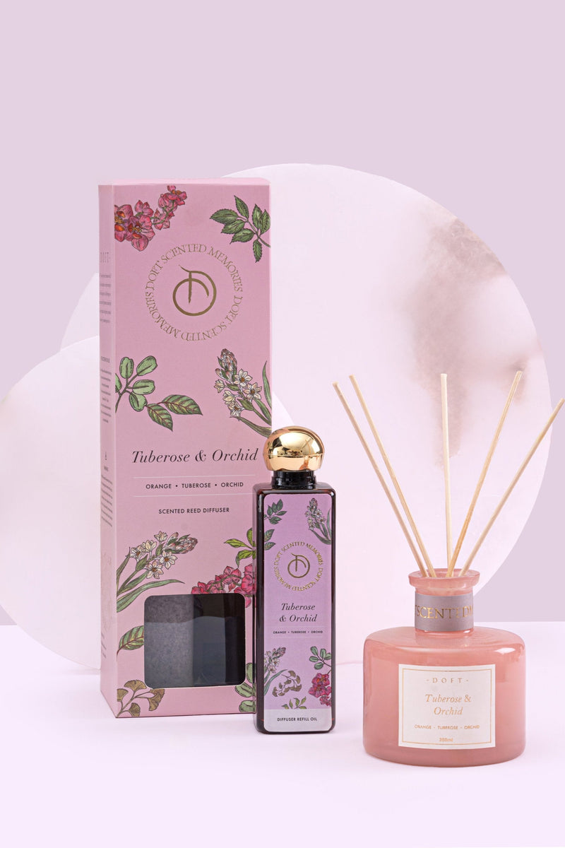 Scented Reed Diffuser Set | Tuberose & Orchid