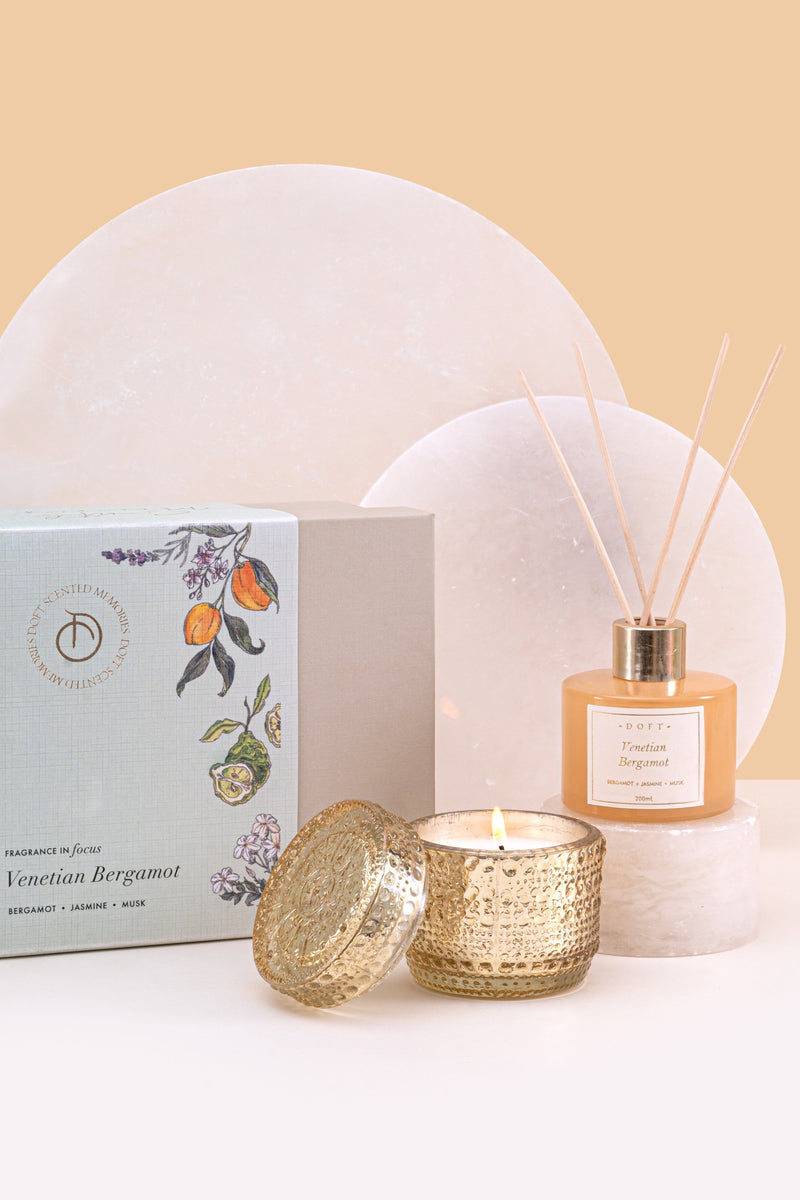 Diffuser & Trinket Jar candle set | Venetian Bergamot | Scented Candle