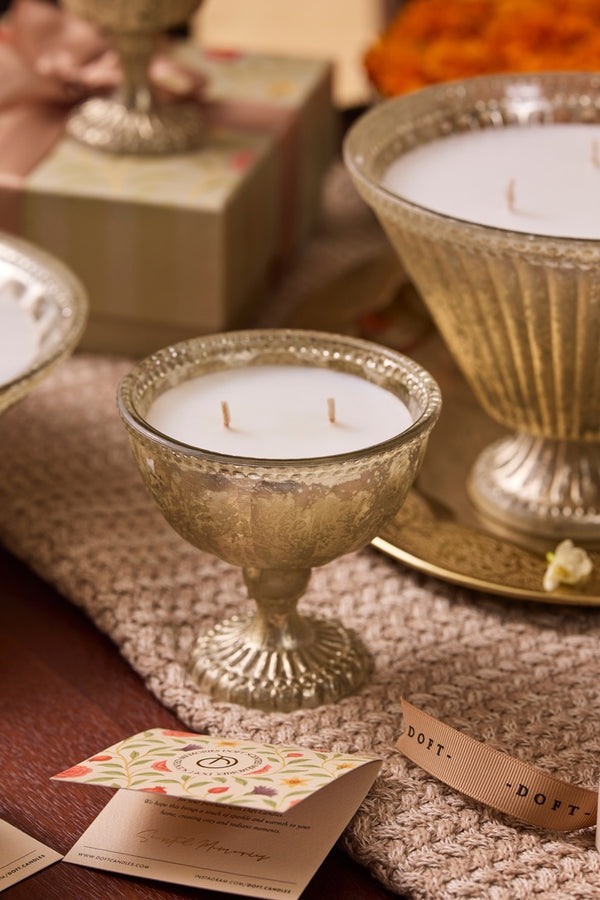Heritage Heirloom - Footed Candle (S) | Silver | Whispering Jasmine