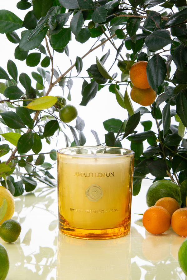 Amalfi Lemon Jar | Lime Yellow | Scented Candle | Juniper, Citrus, Moss
