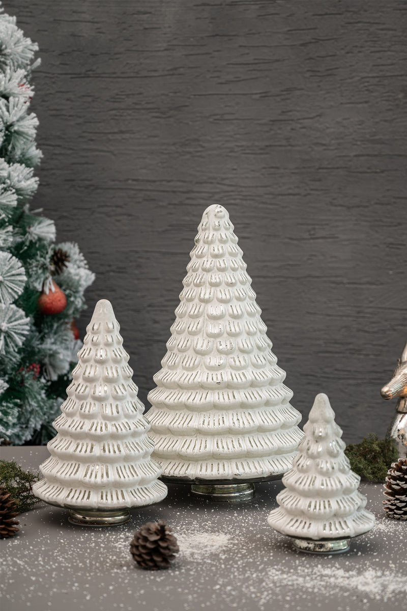 White | Led Fitted Glass Christmas Tree