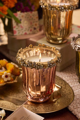 Jewel Bloom - Flower Candle | Rose Gold | Golden Pine