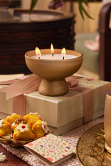 Golden Hour - Footed Bowl Candle | Gold | Amber Royale