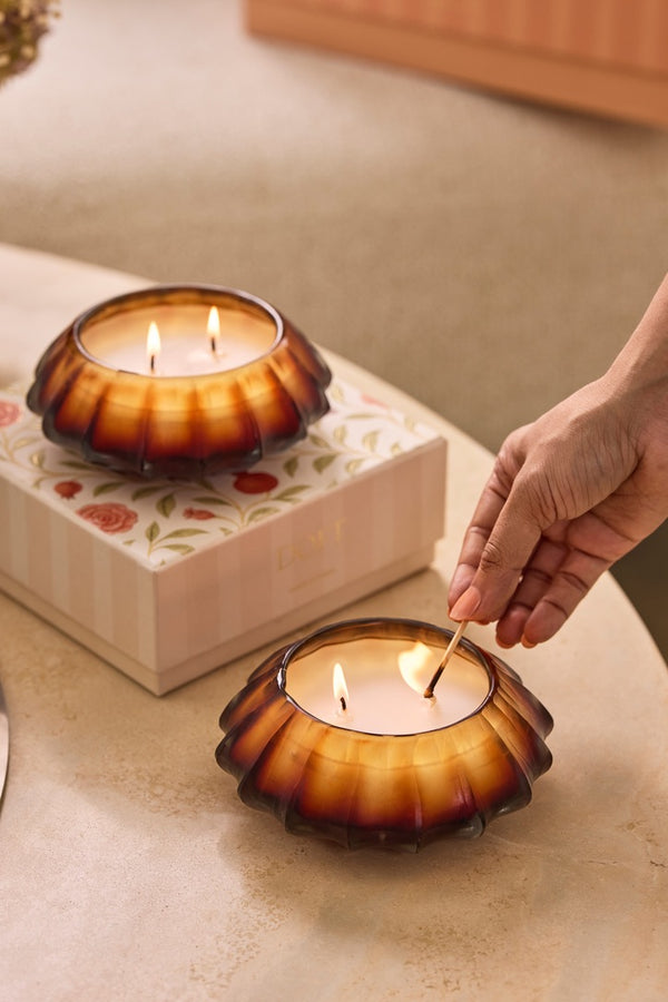 Amber Frost - Bowl Candles | Amber | Patchouli Passion | Set of 2