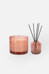 Ripples Cylinder Candle & Diffuser · Coral · Gift Set of 2