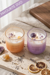Amethyst & Citrine Candles - Crystal Energy | Set of 2