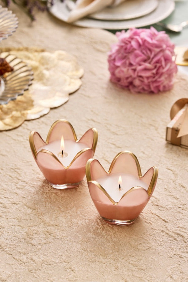 Eternal Bloom - Flower Bowl Candle | Pink | English Rose | Set of 2
