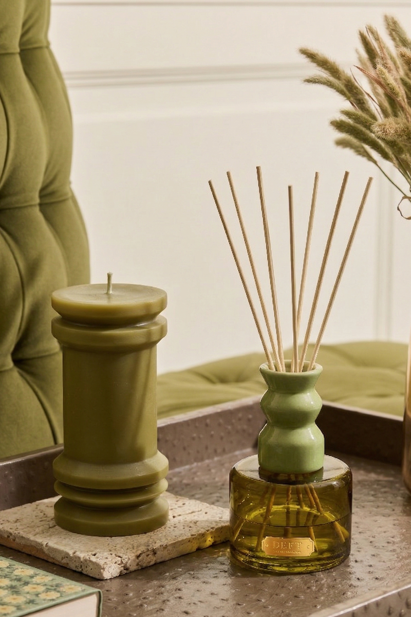 Modern Duo - Pillar Candle (S) & Diffuser | Olive Green | Sage Cleanse ...