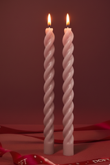 Pink Spiral - Taper Candles | Set of 2