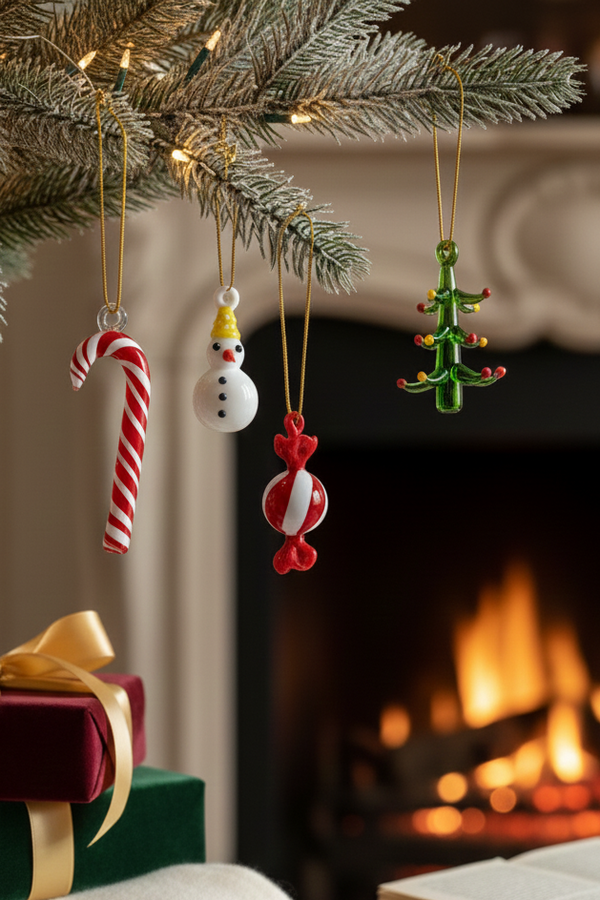 Winter Whispers - Glass Ornaments | Set of 4