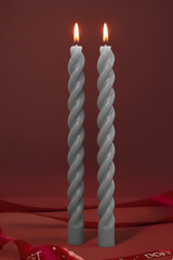 Artic Blue Spiral - Taper Candles | Set of 2