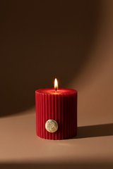 Vintage Charm - Pillar Candle | Red | Botanical Garden